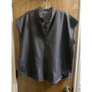 FIGS Rafaela Scrub Top V-Neck Graphite Grey Sleeveless M WXXSW1003 PO#1273